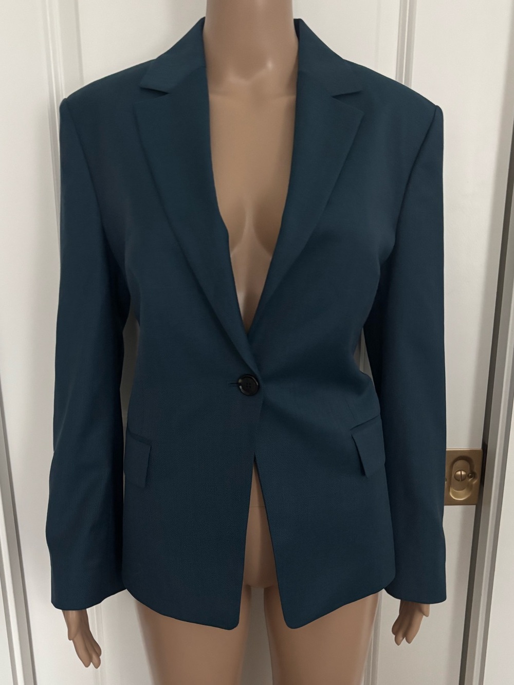 Hugo Boss Teal Single-Button Blazer